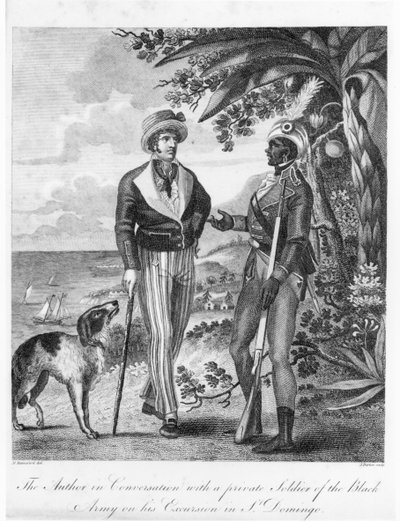 Captain Marcus Rainsford with a Private Soldier of the Black Army, Frontispiece to 